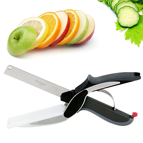 Vicloon Kitchen Scissors with Cutting Board - 2-in-1 Gadget