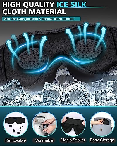MOXTOYU Bluetooth Sleep Mask Headphones - Black