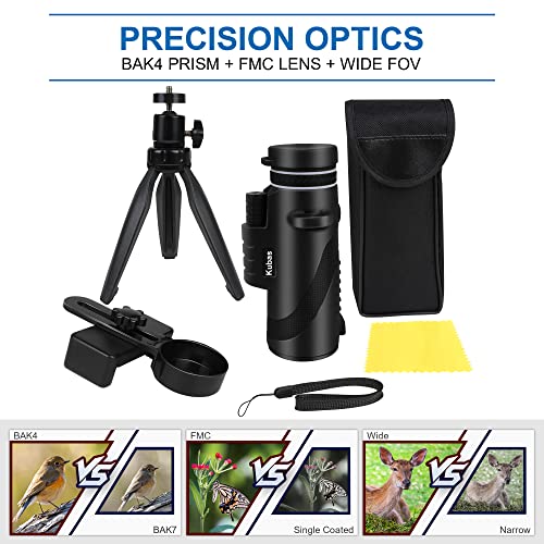 High Power 40X60 Monocular Telescope with Smartphone Holder