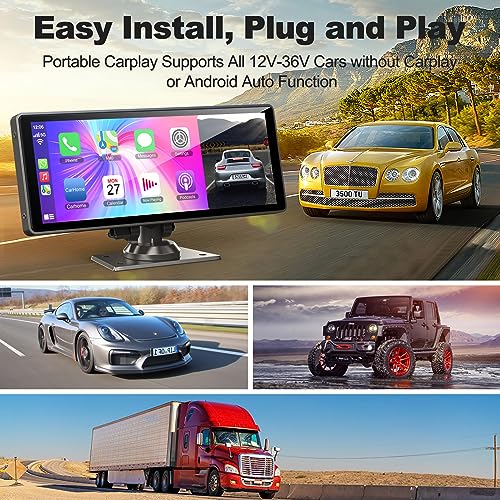 10.26" Carplay Screen with 4K Dashcam and Rear Camera