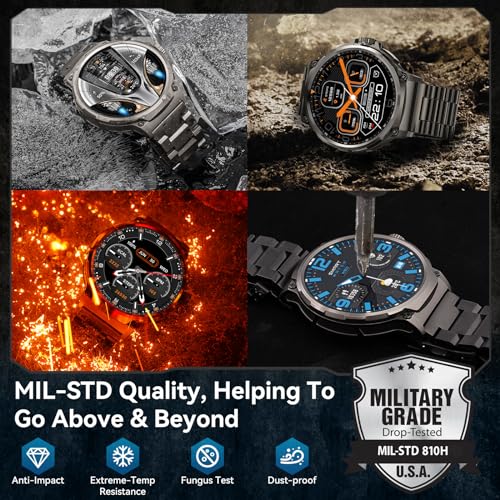 TICWRIS Smart Watch: Ultra-Large Screen, Military Bluetooth