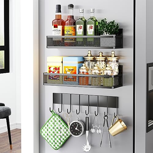 Miyawell Magnetic Spice Rack, 3 Pack Fridge Organizer