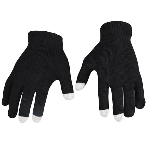 6 Pair True Face Touch Screen Gloves - Black