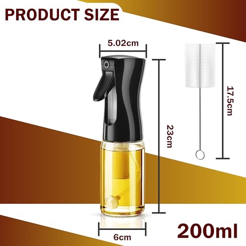 Olive Oil Spray Bottle with Brush | 200ML | Food-Grade GMO