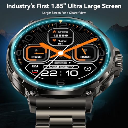 TICWRIS Smart Watch: Ultra-Large Screen, Military Bluetooth