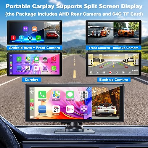 10.26" Carplay Screen with 4K Dashcam and Rear Camera