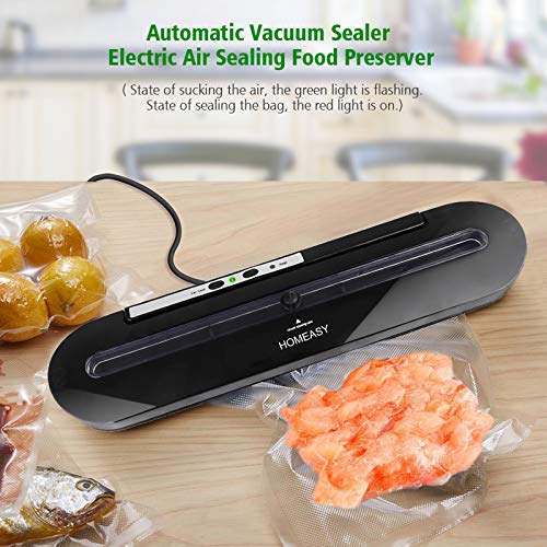 Homeasy Food Vacuum Sealer: One-Touch Sealing (Black)