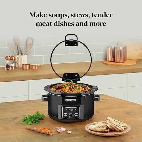 Digital Slow Cooker with Hinged Lid | Programmable Timer | 4.7 L