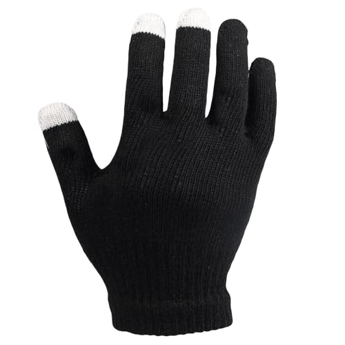 6 Pair True Face Touch Screen Gloves - Black