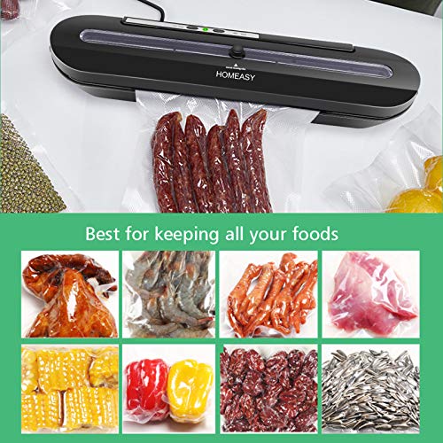 Homeasy Food Vacuum Sealer: One-Touch Sealing (Black)