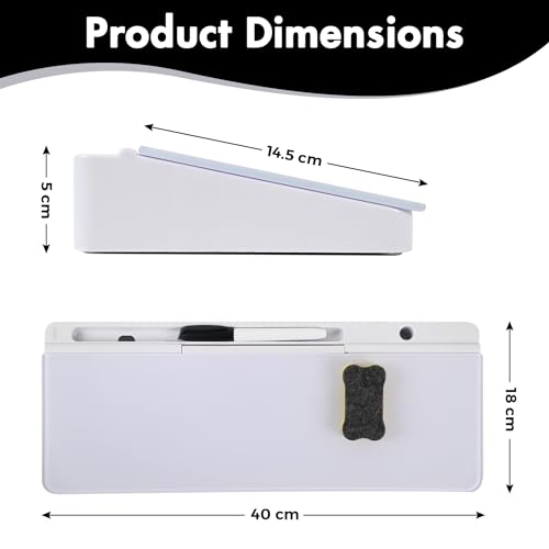 Desktop Glass Whiteboard Organizer with Pen and Eraser