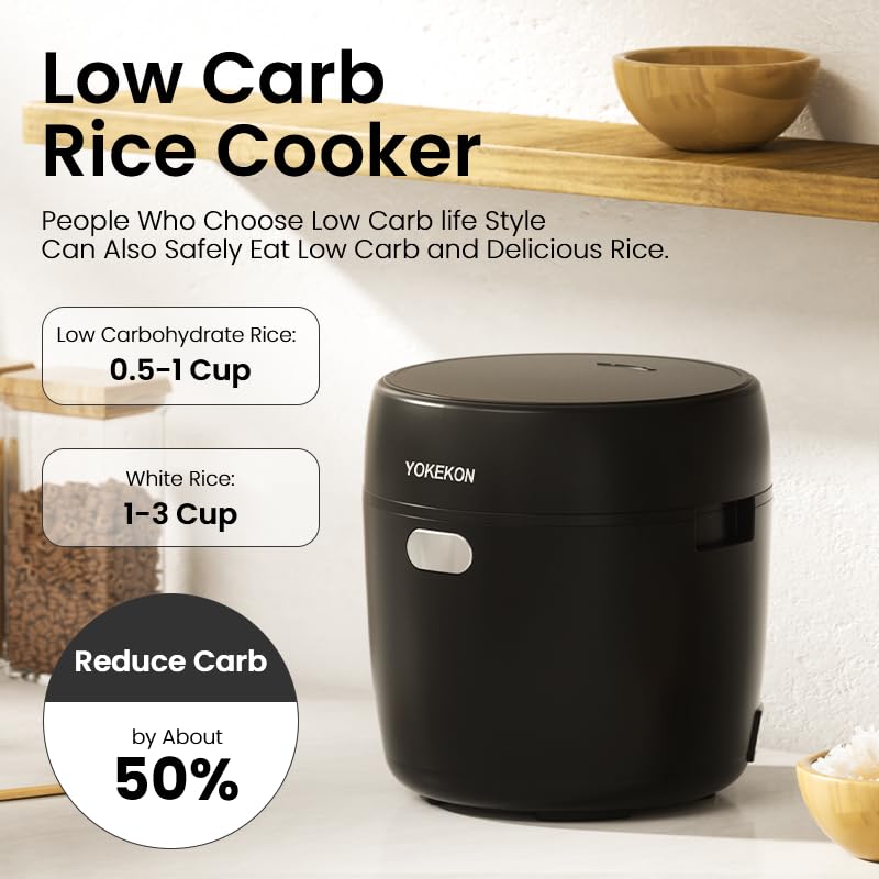 YOKEKON Small 2L Rice Cooker Steamer, 8-in-1 Multifunction