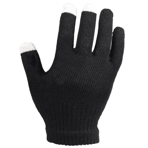 6 Pair True Face Touch Screen Gloves - Black