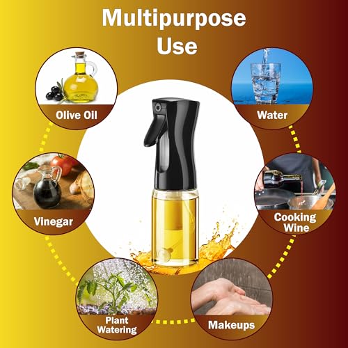 Olive Oil Spray Bottle with Brush | 200ML | Food-Grade GMO
