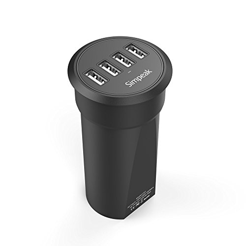 4 USB Port Desk Charger for iPad/Tablet and iPhone/Smartphones