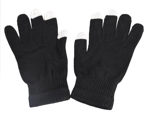6 Pair True Face Touch Screen Gloves - Black