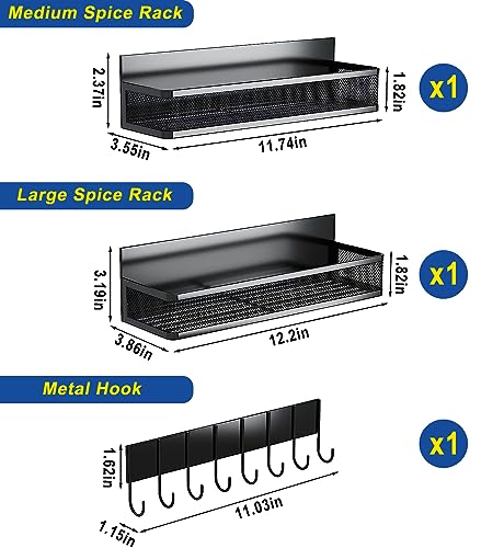 Miyawell Magnetic Spice Rack, 3 Pack Fridge Organizer