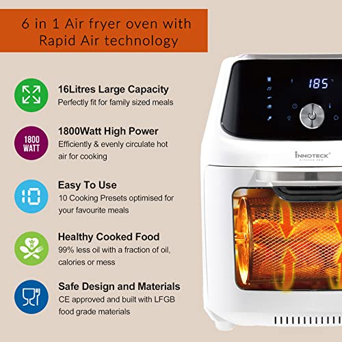 Innoteck 16L Digital Air Fryer Oven with Rotisserie