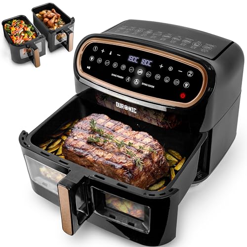 Duronic Air Fryer AF34: Black Rose Gold, 10L