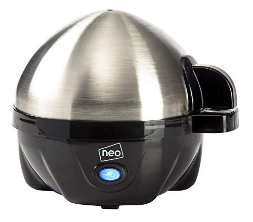Kitchen Electric Egg Cooker Maker with Timer (Black/Silver)