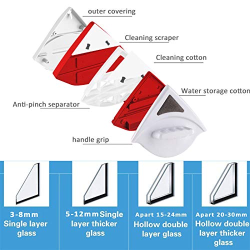 Adjustable Magnetic Window Cleaner for Thick Glass