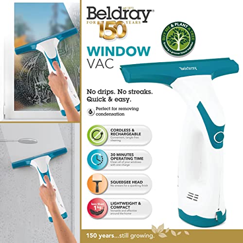 Beldray Cordless Window Vacuum - Rechargeable Window Cleaner