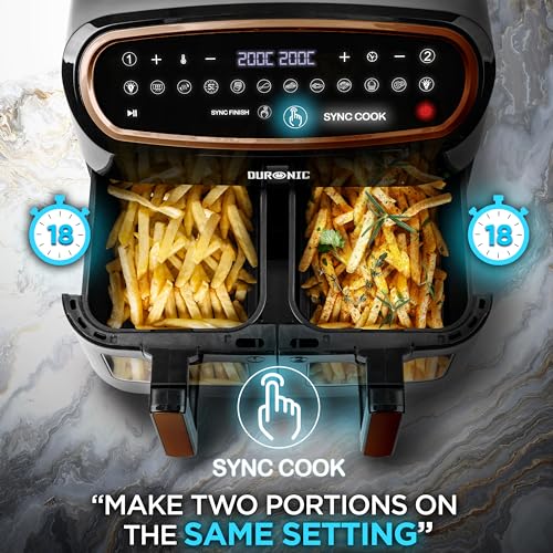 Duronic Air Fryer AF34: Black Rose Gold, 10L