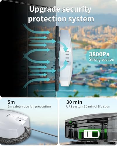 Fmart Robot Window Cleaner T8 Pro - 3800Pa Suction