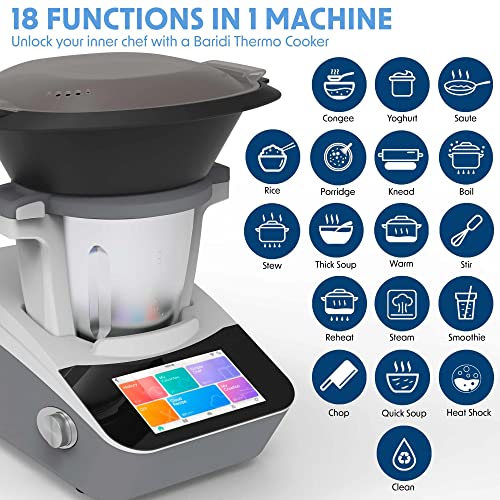 Smart Kitchen Robot: 18F Preset Functions, 7" TFT Touch!