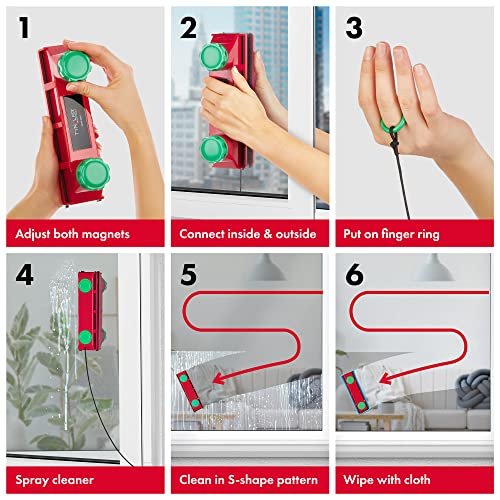 Tyroler Bright Tools Magnetic Window Cleaner: Universal Fit, 2-40mm