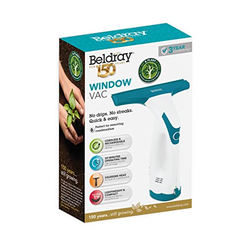 Beldray Cordless Window Vacuum - Rechargeable Window Cleaner
