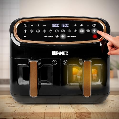 Duronic Air Fryer AF34: Black Rose Gold, 10L