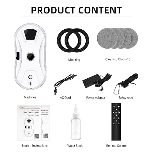 Electric Window Cleaning Robot with Remote Control - Powerful Suction