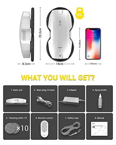 Fmart Robot Window Cleaner T8 Pro - 3800Pa Suction