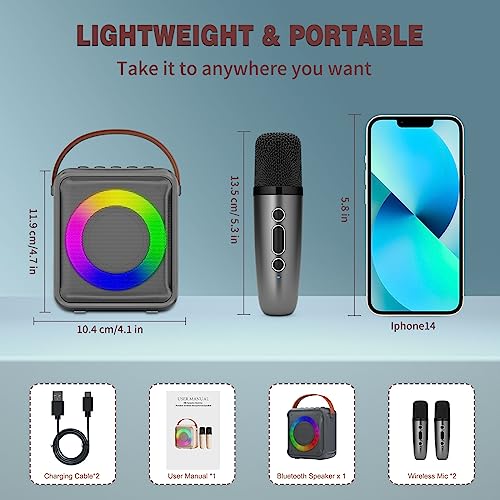 Ankuka Karaoke Toys with Microphone & LED Lights