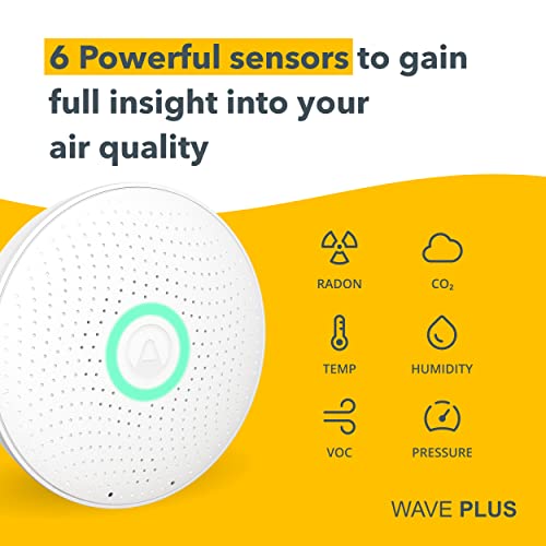 6-in-1 Airthings 2930 Wave Plus - Air Quality Monitor