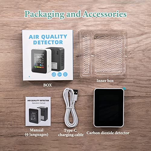 Wifi 5-in-1 Air Quality Monitor: CO2, Temperature, Humidity