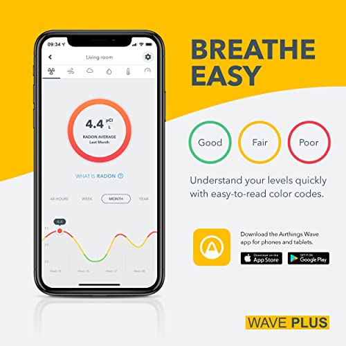 6-in-1 Airthings 2930 Wave Plus - Air Quality Monitor
