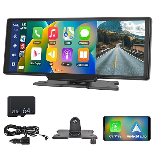 Podofo 10.26" Portable Car Stereo: Apple Carplay/Android Auto
