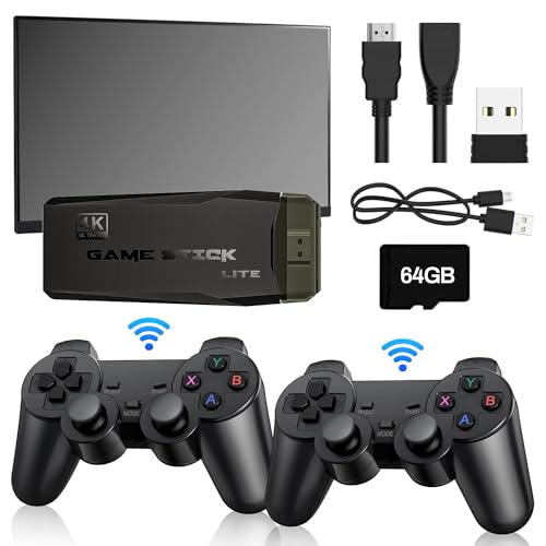 2.4G Wireless Retro Game Console, Dual Controllers, HDMI Output