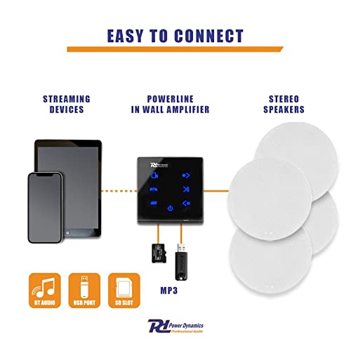 Bluetooth Amp with USB Music Player - 4 Channel