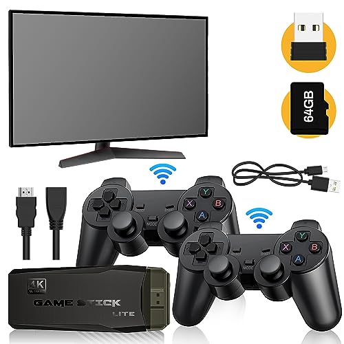 2.4G Wireless Retro Game Console, Dual Controllers, HDMI Output