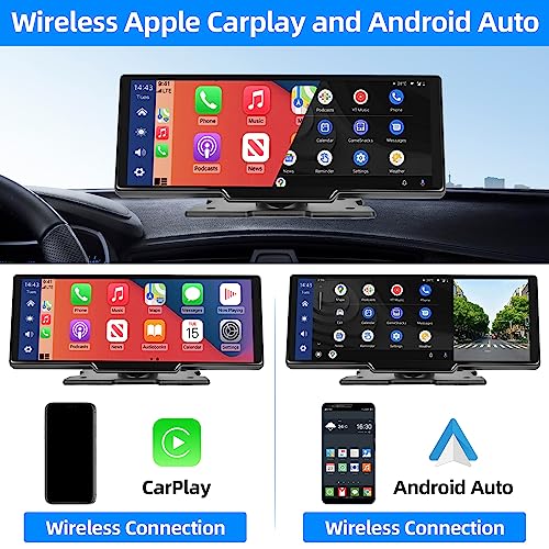 Podofo 10.26" Portable Car Stereo: Apple Carplay/Android Auto