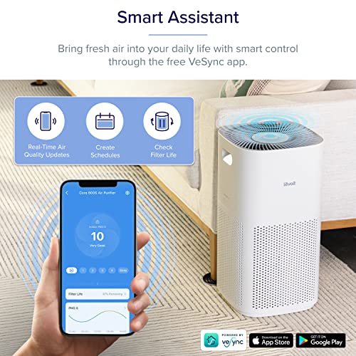 LEVOIT Smart Air Purifier for Large Rooms, HEPA Filter