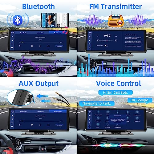 Podofo 10.26" Portable Car Stereo: Apple Carplay/Android Auto