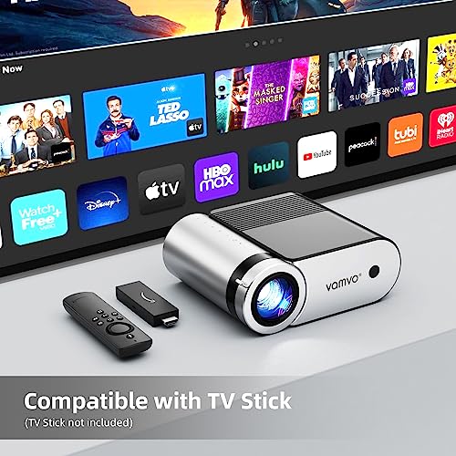 Vamvo Mini Portable Projector, Full HD 1080P, Compatible with iOS/Android