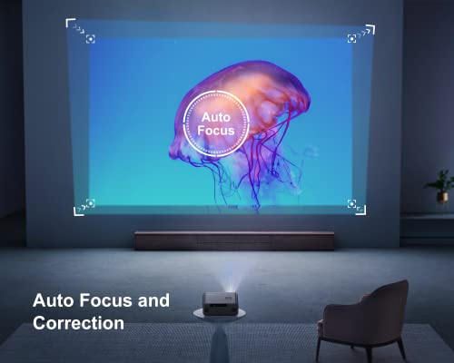 WiFi 6 Bluetooth HD Projector with Auto Focus