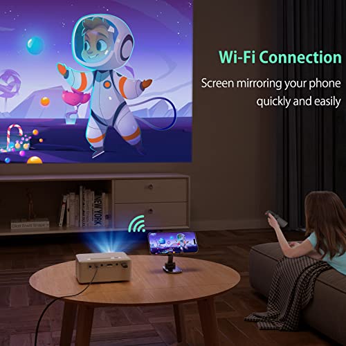 Portable Mini Projector with Bluetooth and WiFi - Full HD 1080P