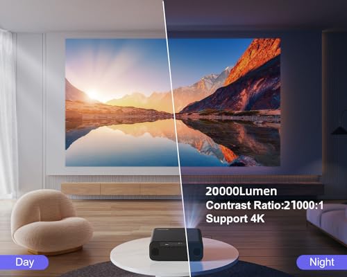 WiFi 6 Bluetooth HD Projector with Auto Focus