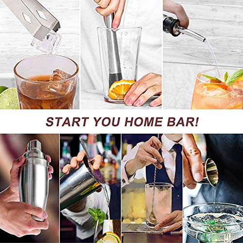 Stainless Steel Cocktail Shaker Set with Stand